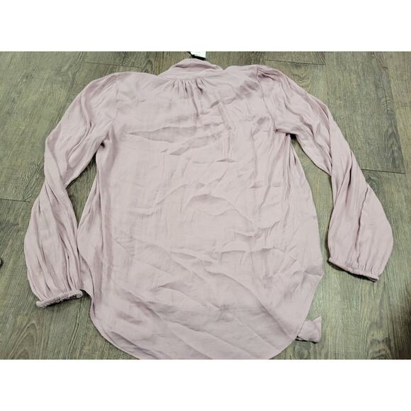 Maison d' Amelie NWT Tie Neck Dusty Pink Mauve Size XS 3/4 Sleeve Blouse Shirt - Picture 6 of 6